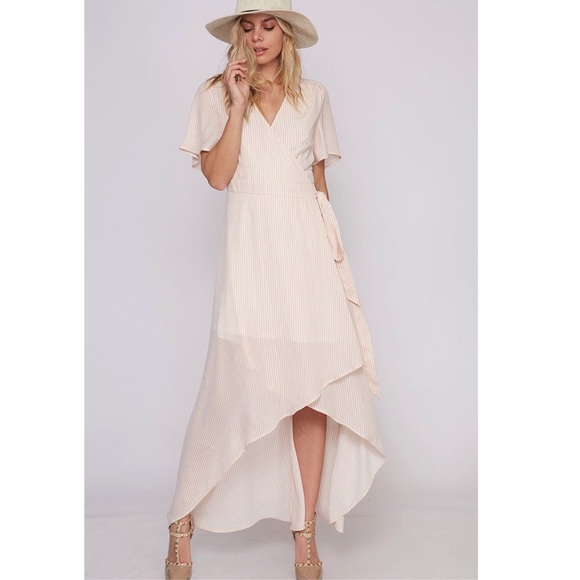 $ FIRM 🌷Ivory & Blush Wrap Maxi Dress - Picture 5 of 7